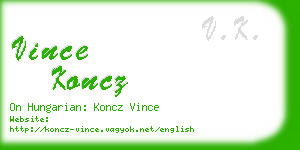 vince koncz business card